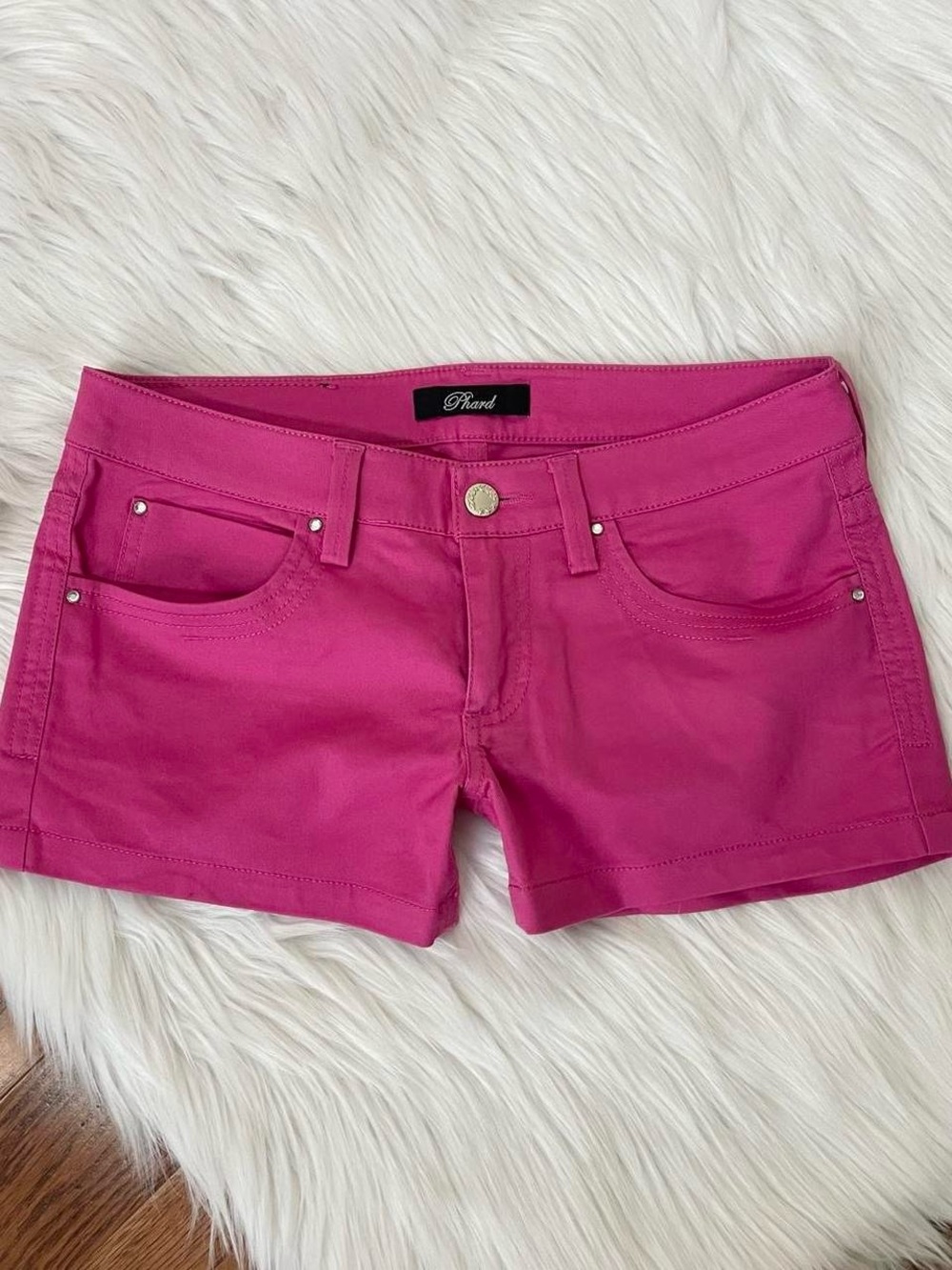 Vintage Y2K pink micro mini shorts by Phard